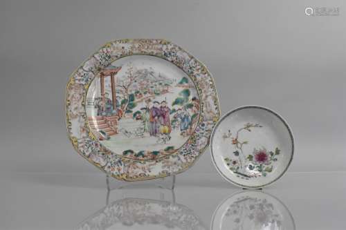 Two Pieces of 18th Century Chinese Porcelain to Comprise Pla...