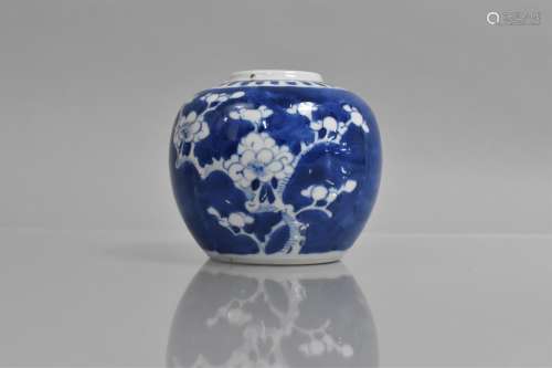A Small Chinese Porcelain Prunus Pattern Blue and White Ging...
