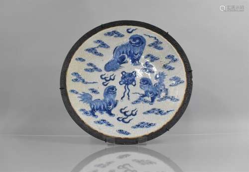 A 19th century Chinese Porcelain Blue and Wite Nanking Crack...