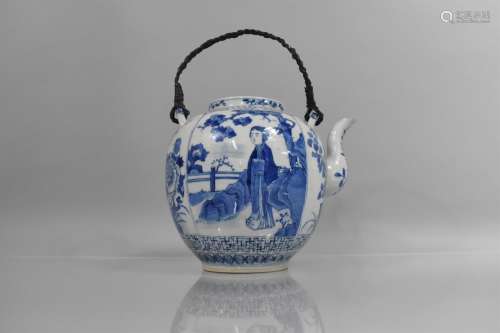 A Large 18th/19th Century Chinese Export Porcelain Teapot of...