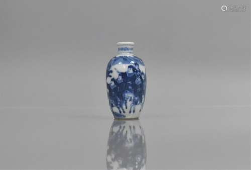 A 19th Century Porcelain Miniature Snuff Bottle decorated in...