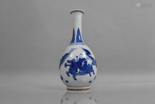 A Chinese Blue and White Bottle Vase of Ovoid Bellied Form w...