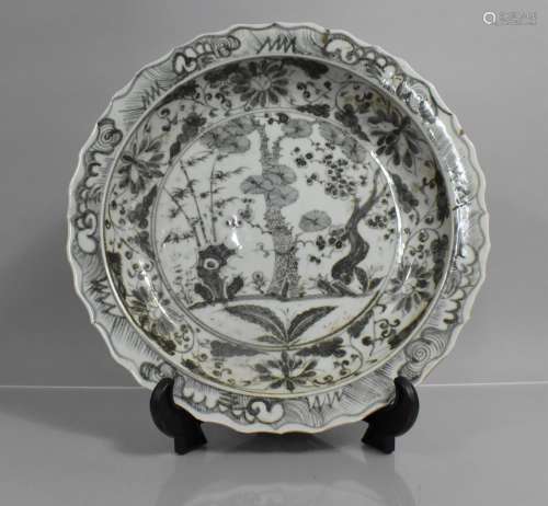 A Large Chinese Charger with Shaped Rim and Fauna and Flora ...