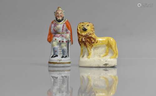 Two 19th Century Staffordshire Nursery Figures, Lion and Fig...