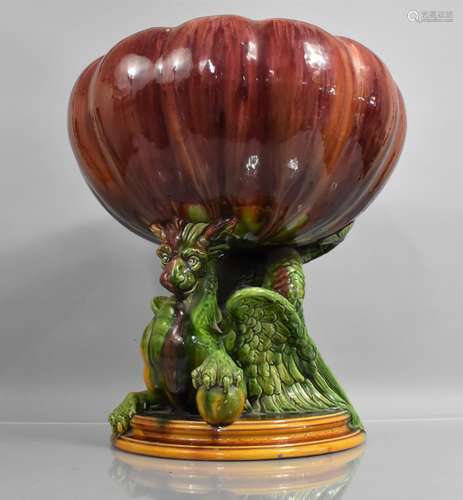 A Large and Impressive Late 19th Century Majolica Glazed Pla...