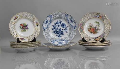 A Collection of Continental Porcelain Plates to Comprise Set...