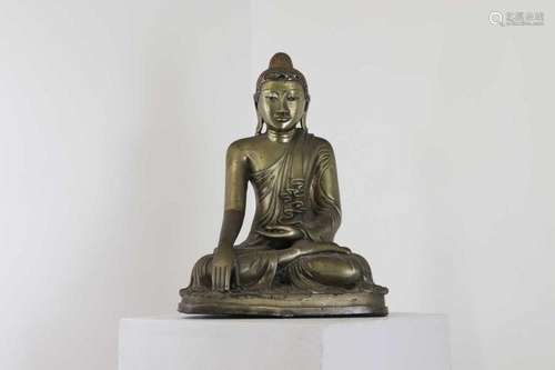 A bronze figure of Buddha,