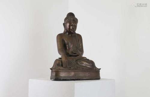 A bronze figure of Buddha,