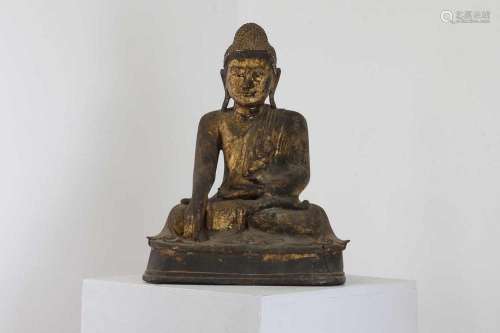 A gilt-bronze figure of Buddha,