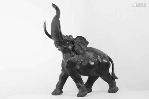 A bronze elephant figure,