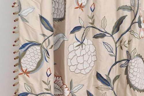 Two pairs of silk and linen curtains in Zoffany 'Pomegra...