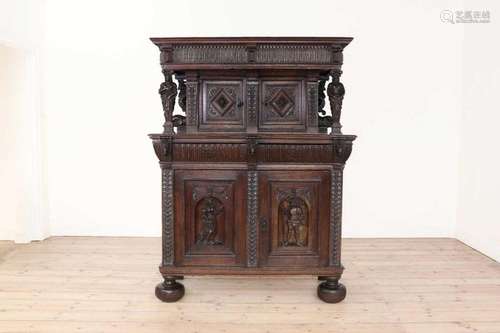 An oak court cupboard,