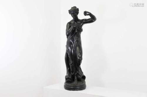 A Regency bronzed plaster figural lamp support by Humphrey H...