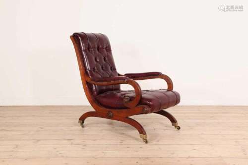 A William IV mahogany library armchair,