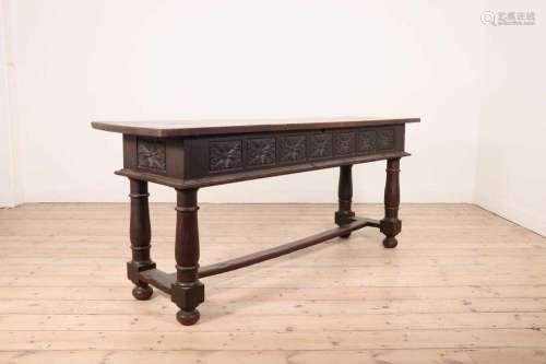 A walnut centre table,