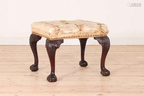 A George III-style mahogany footstool,