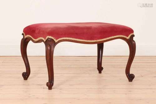 A Victorian mahogany footstool,