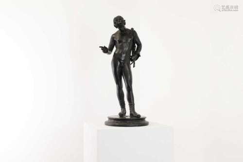 A grand tour patinated bronze figure after Praxiteles,