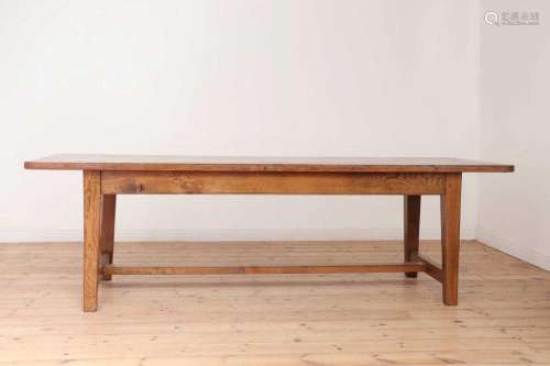 A large oak farmhouse refectory table,