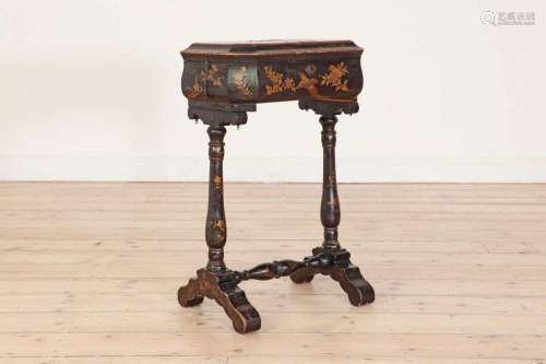 A chinoiserie lacquered worktable,