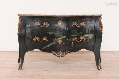 A Louis XV-style lacquered commode,