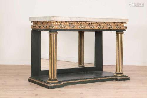 A painted and parcel-gilt pier table,