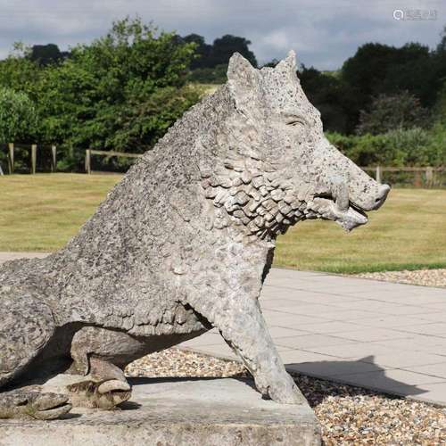 A Victorian composite stone model of the Uffizi Boar, called...