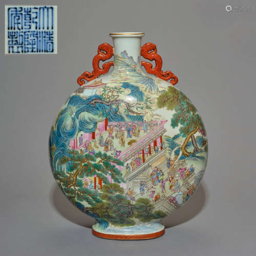 A large moon flask, Qing dynasty,Qianlong