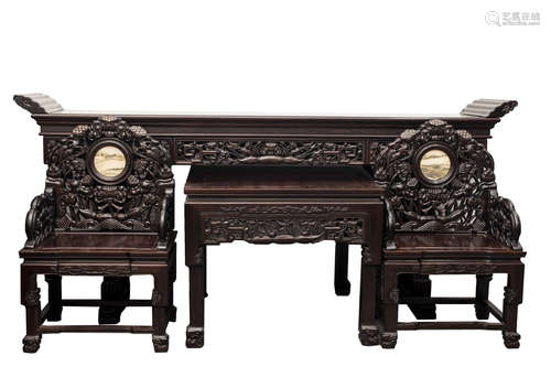 A group of Haihuang tables and chairs,Qing dynasty