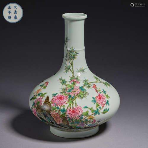 A inscribed famille-rose vase,Qing dynasty,Yongzheng period,...