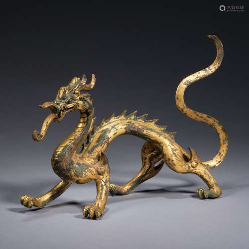 A gilt-bronze dragon,Qing dynasty