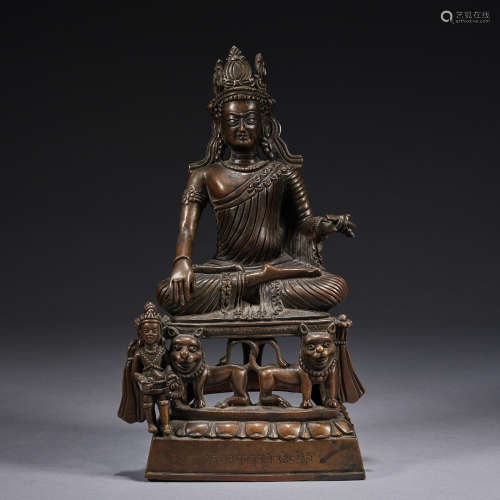 A copper-alloy figure of seated Buddha,Qing dynasty,height 1...