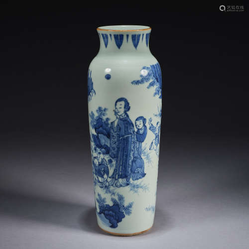A blue and white 'ladies' vase,Qing dynasty