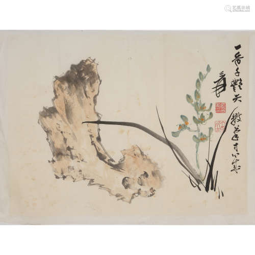 Zhang Daqian (Chang Dai-chien) 1899-1983,Orchid,ink and colo...