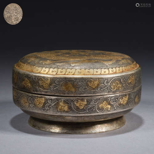 A gilded silver box, Qing dynasty