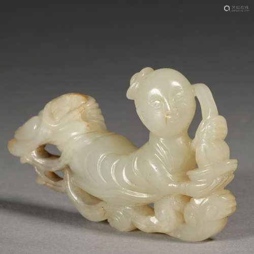 A jade carving of flying Apsaras,Liao dynasty