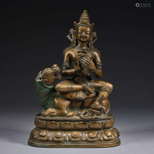 A copper-alloy Buddha,Qing dynasty,height 23.5cm