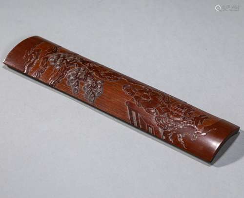 A bamboo ‘figure' wrist rest ,Qing dynasty