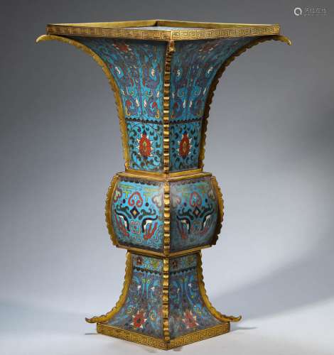 A cloisonné enamel vase,Gu,Qing dynasty,Qianlong period,heig...