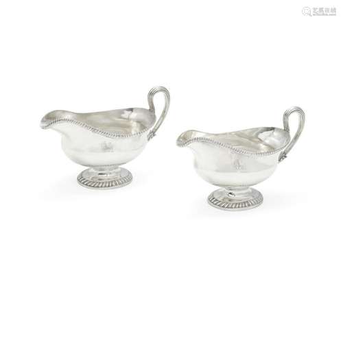 A PAIR OF IRISH GEORGE III SILVER SAUCE BOATS Dublin, 1808