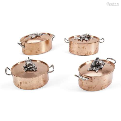 A SET OF FOUR ITALIAN COPPER POTSStudio Emme, Milan, designe...