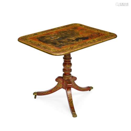 A REGENCY CHINOISERIE PAINTED WOOD TABLE19th century