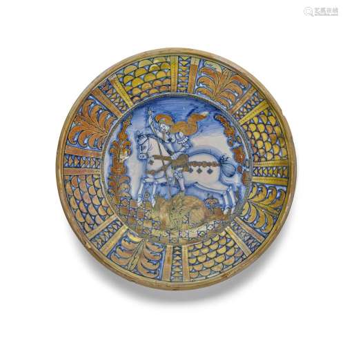 A DERUTA MAIOLICA GOLD AND RUBY-LUSTERED CHARGERIn the Renai...