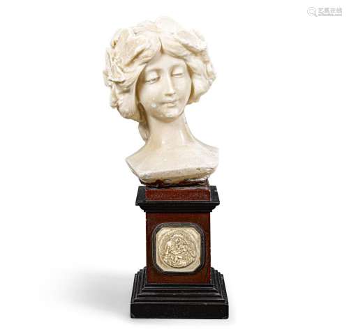 AN ALABASTER BUST OF A MAIDENLate 19th century