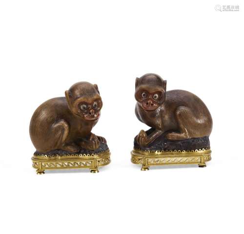 A PAIR OF LOUIS XVI STYLE GILT BRONZE MOUNTED CHINESE PORCEL...