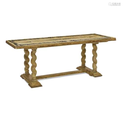 AN ITALIAN GILT AND PAINTED CENTER TABLE18th century and lat...