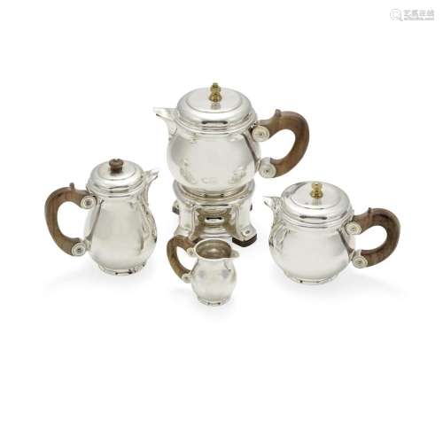 A FRENCH STERLING SILVER FOUR-PIECE TEA AND COFFEE SERVICE b...