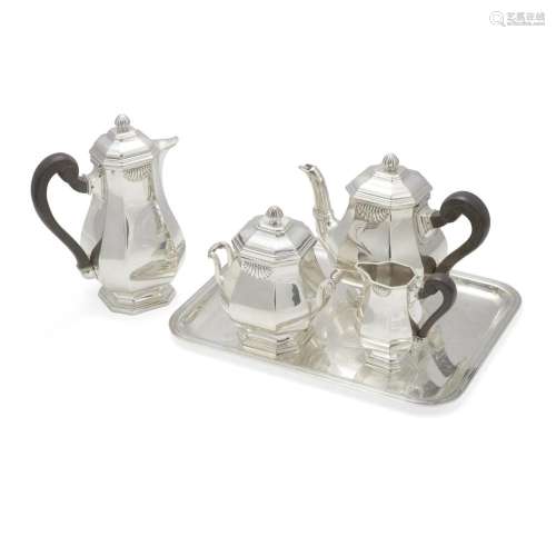 A FRENCH STERLING SILVER FOUR-PIECE TEA AND COFFEE SERVICE b...