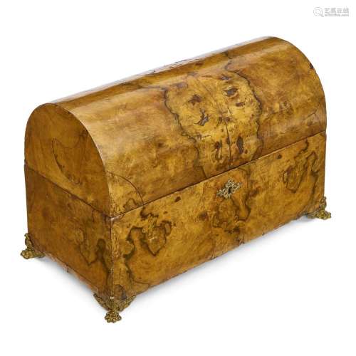 A CONTINENTAL BURLWOOD CASKET18th century and later