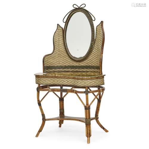 A BAMBOO AND RATTAN DRESSING TABLE20th century